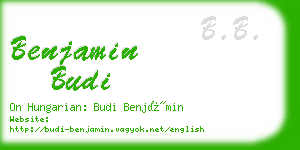 benjamin budi business card